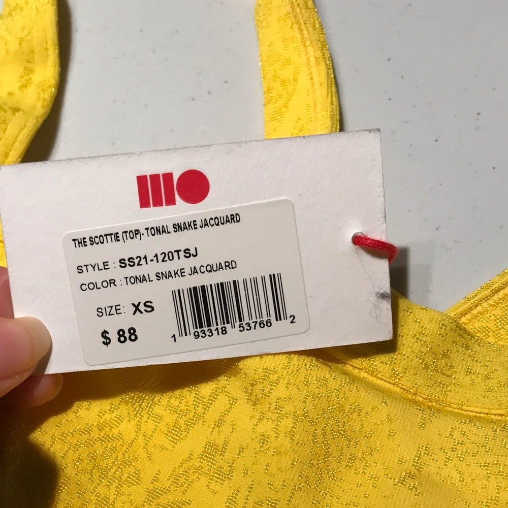 NWT Solid & Striped The Scottie Bikini in Tonal Snake Jacquard Yellow XS - Picture 12 of 13